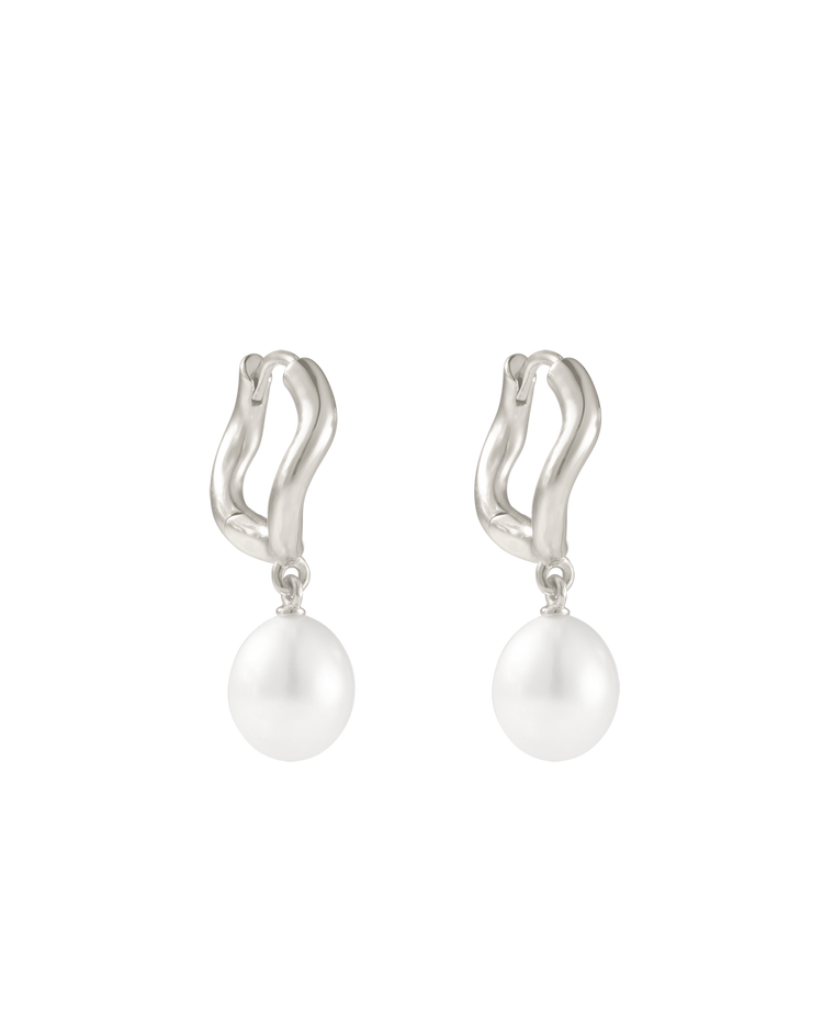 MARIS PEARL HOOPS (STERLING SILVER) IMAGE 1
