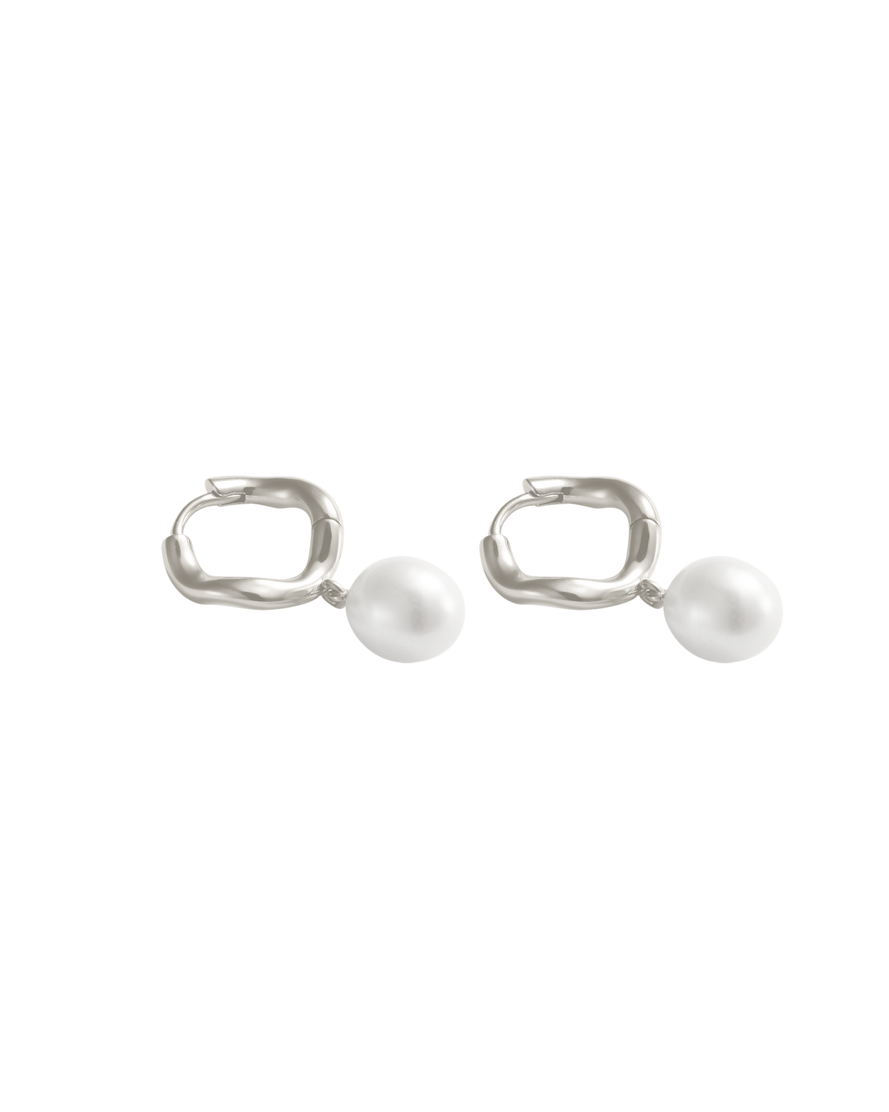 MARIS PEARL HOOPS (STERLING SILVER) IMAGE 6