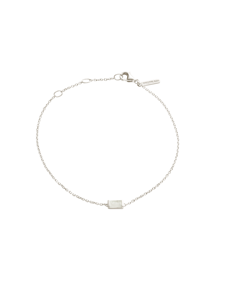 BAGUETTE BIRTHSTONE BRACELET (STERLING SILVER) JUNE