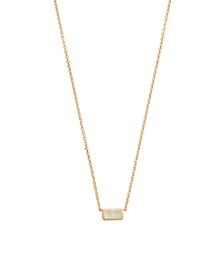 BAGUETTE BIRTHSTONE NECKLACE (18K GOLD VERMEIL)