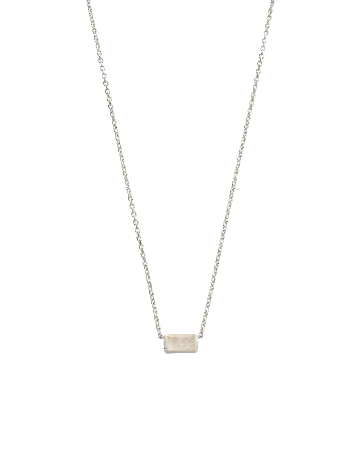 BAGUETTE BIRTHSTONE NECKLACE (STERLING SILVER) JUNE