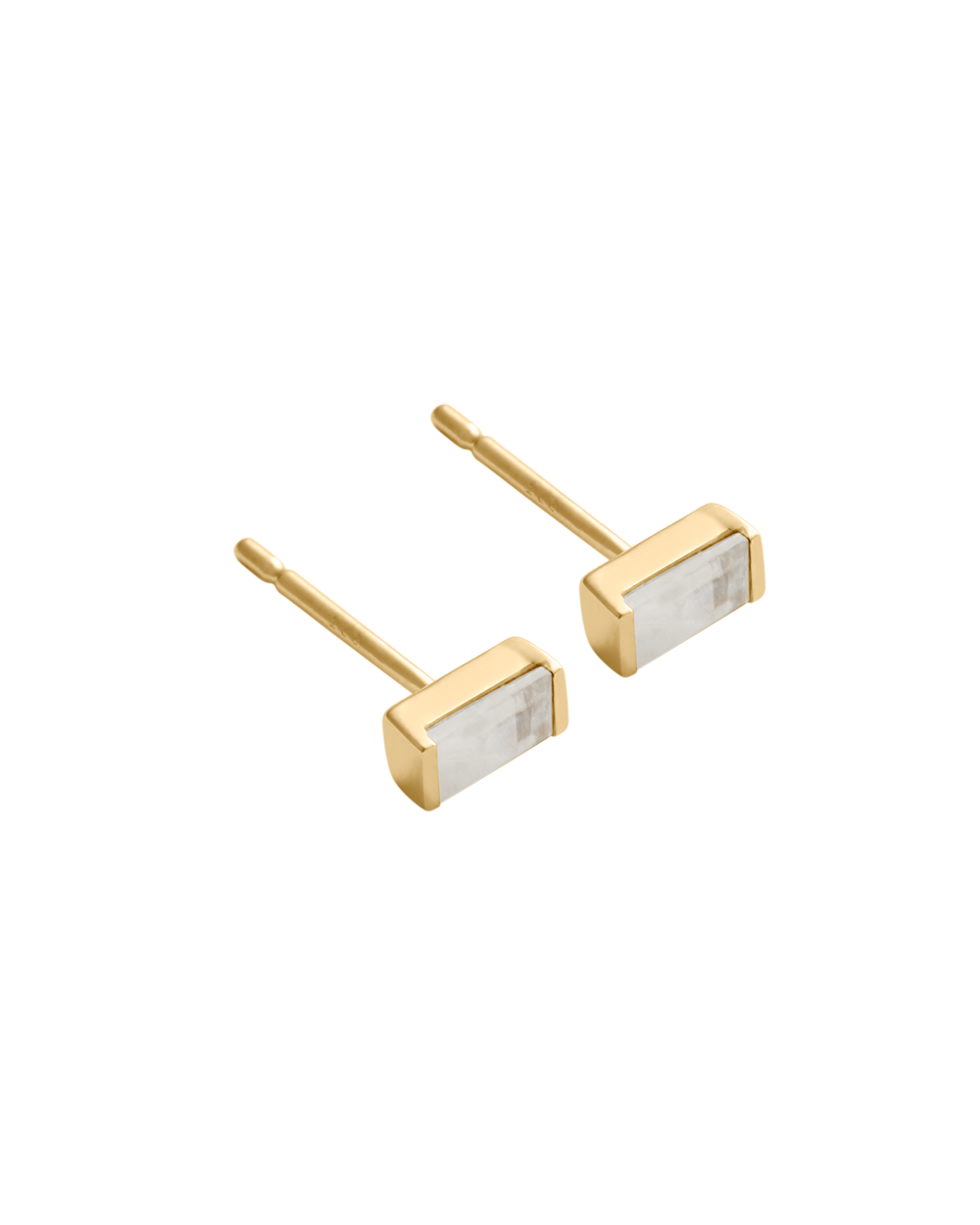 BAGUETTE BIRTHSTONE STUDS (18K GOLD PLATED)