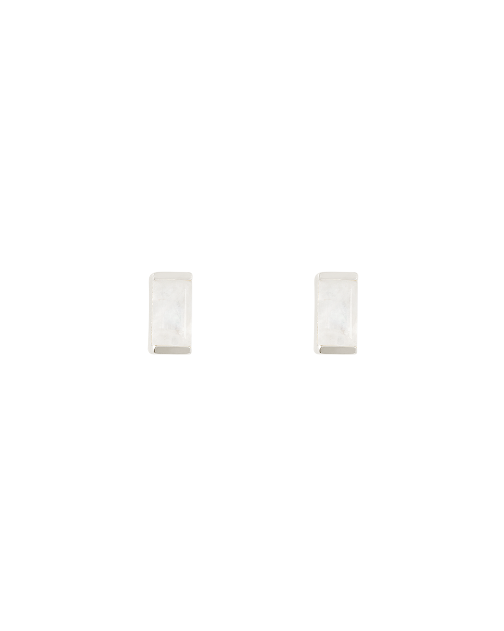 BAGUETTE BIRTHSTONE STUD MOONSTONE | JUNE