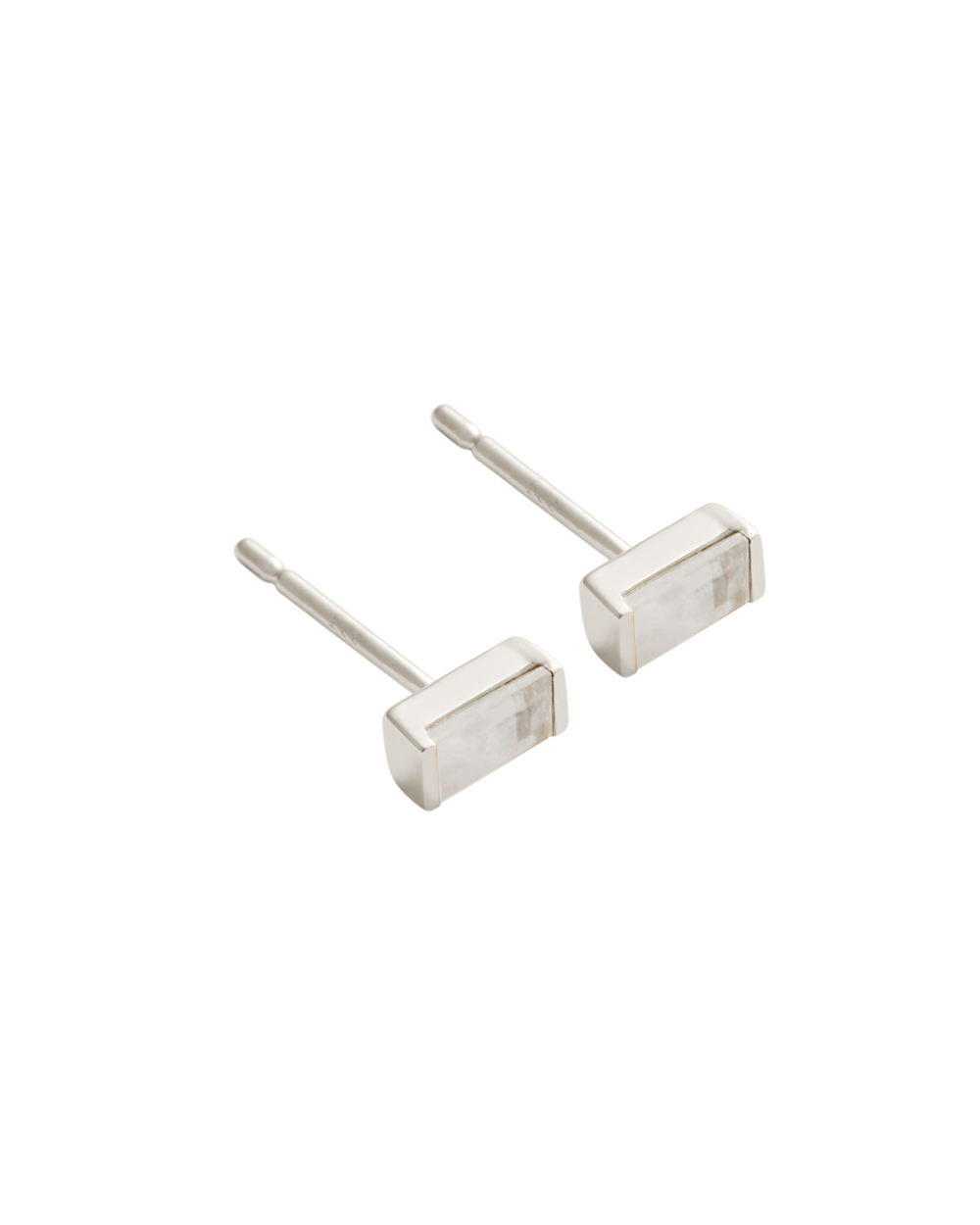 BAGUETTE BIRTHSTONE STUDS (STERLING SILVER)