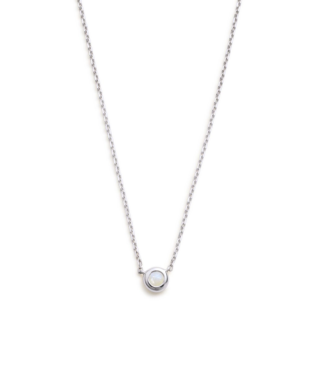 PETITE BIRTHSTONE NECKLACE (STERLING SILVER) JUNE
