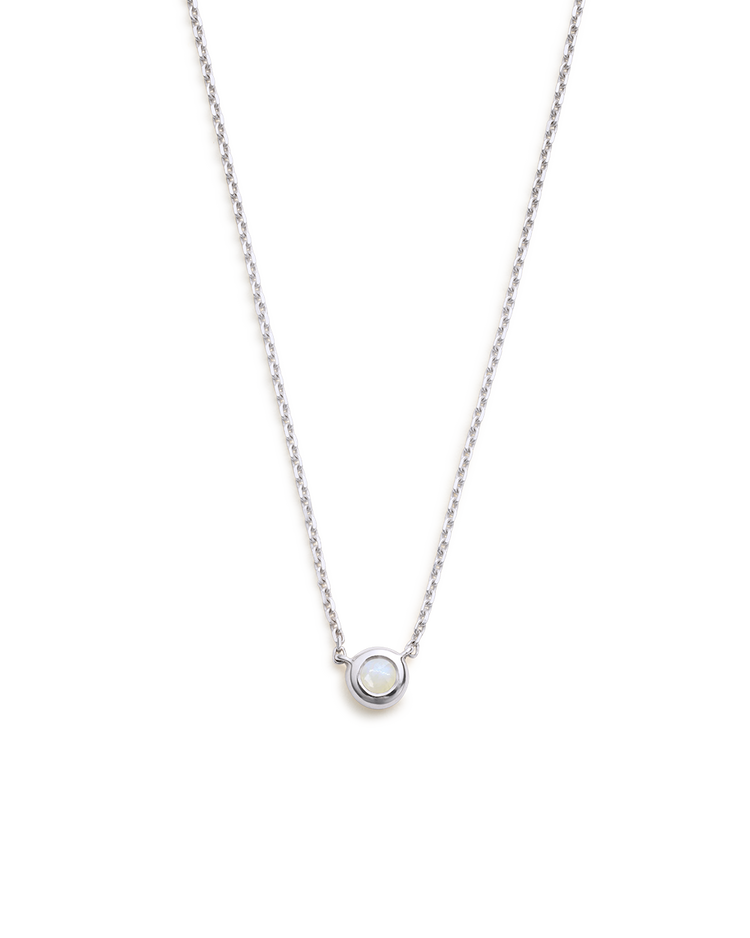 PETITE BIRTHSTONE NECKLACE (STERLING SILVER) JUNE