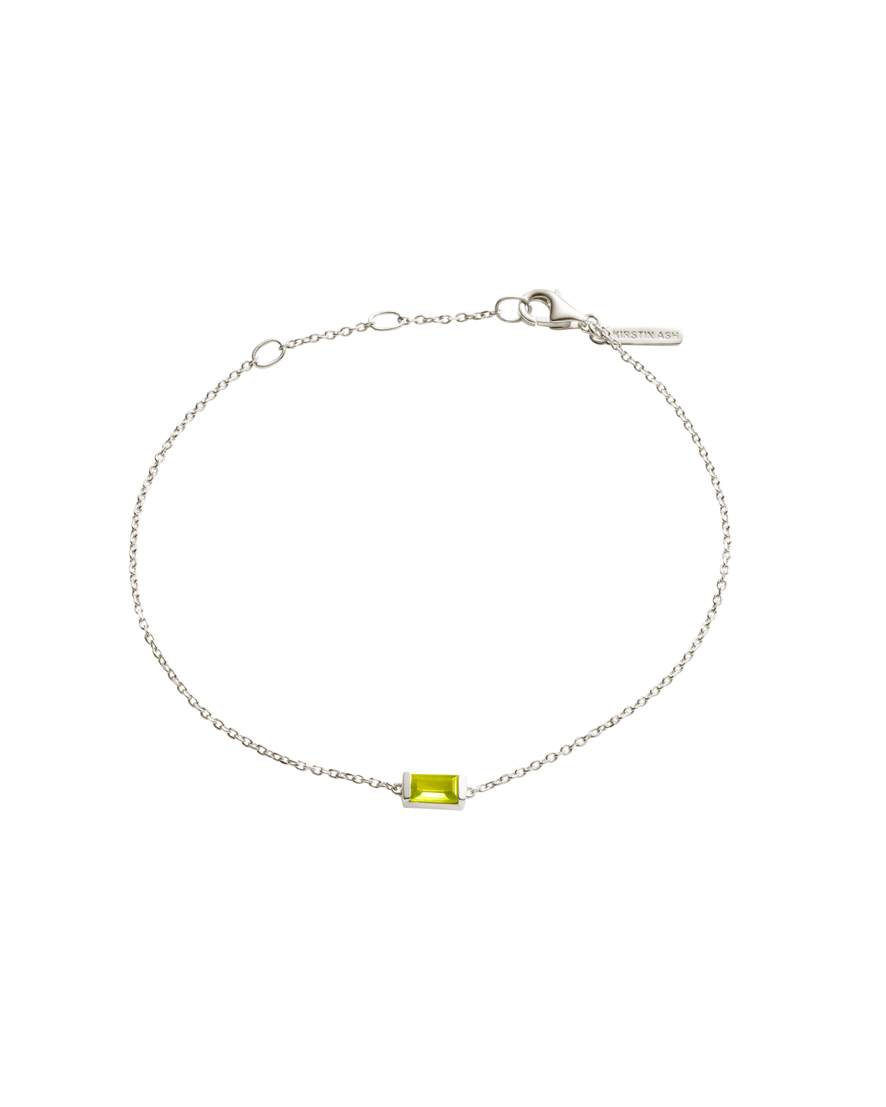 BAGUETTE BIRTHSTONE BRACELET (STERLING SILVER) AUGUST