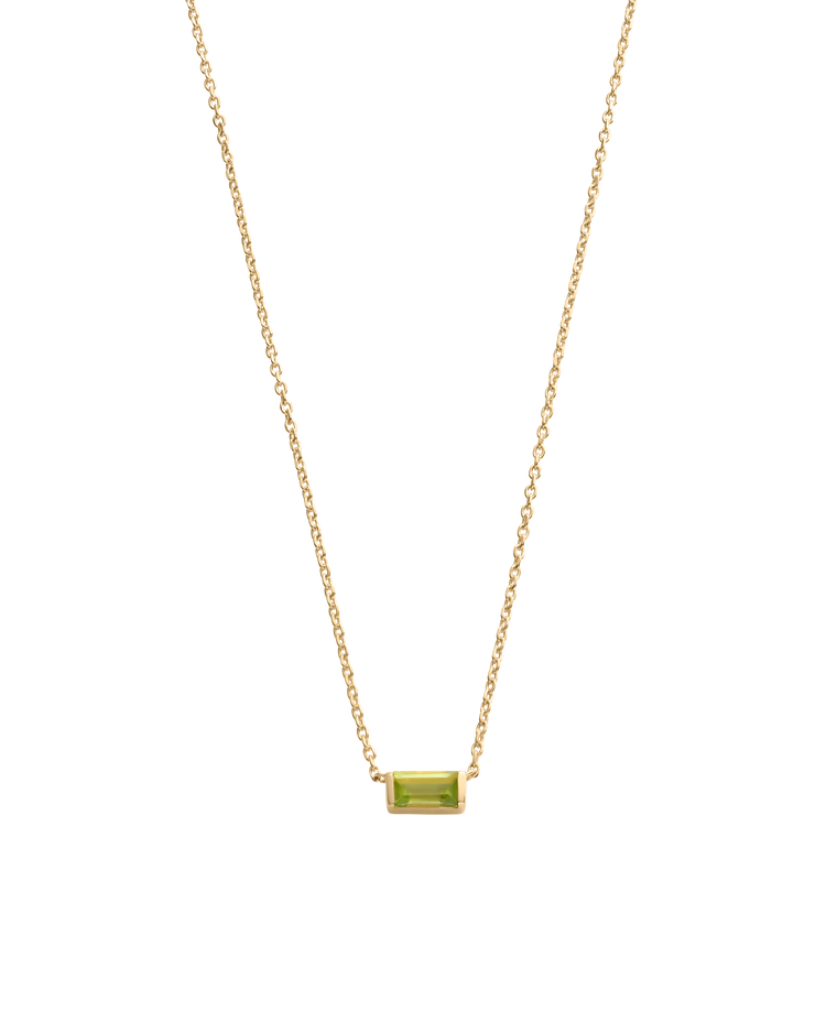 BAGUETTE BIRTHSTONE NECKLACE (18K GOLD VERMEIL)