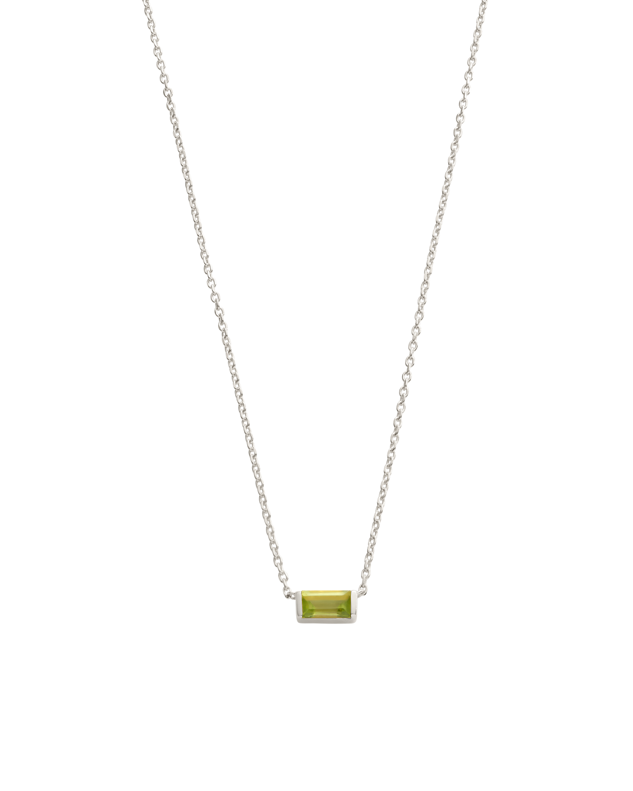 BAGUETTE BIRTHSTONE NECKLACE (STERLING SILVER) AUGUST