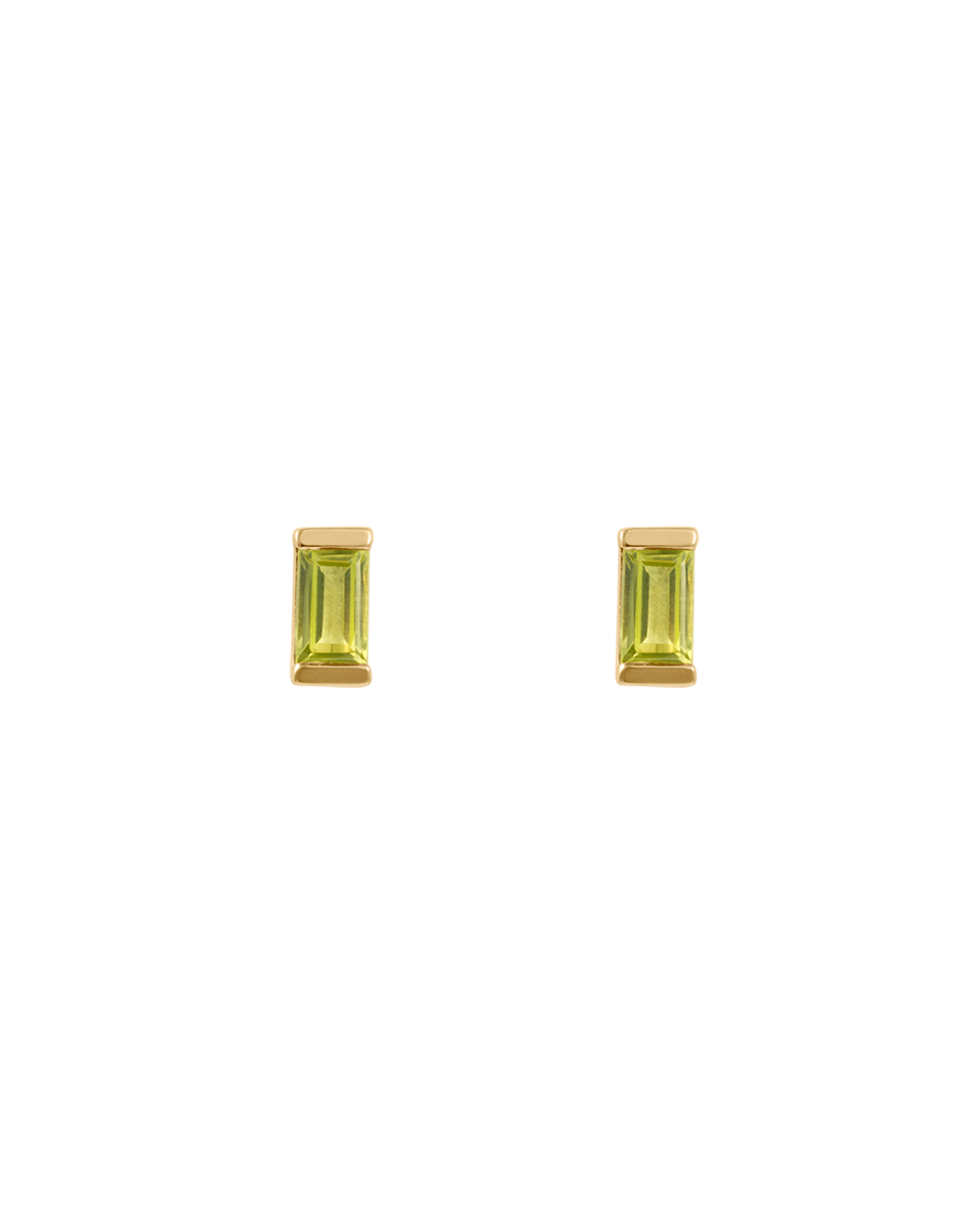 BAGUETTE BIRTHSTONE STUDS (18K GOLD PLATED)
