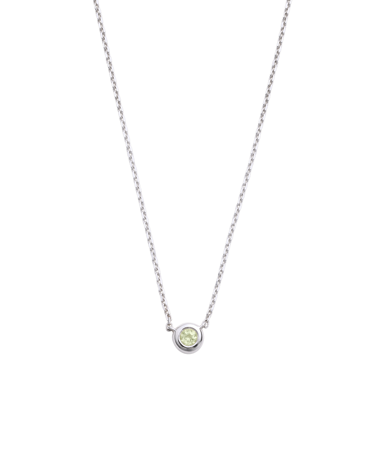 PETITE BIRTHSTONE NECKLACE (STERLING SILVER)