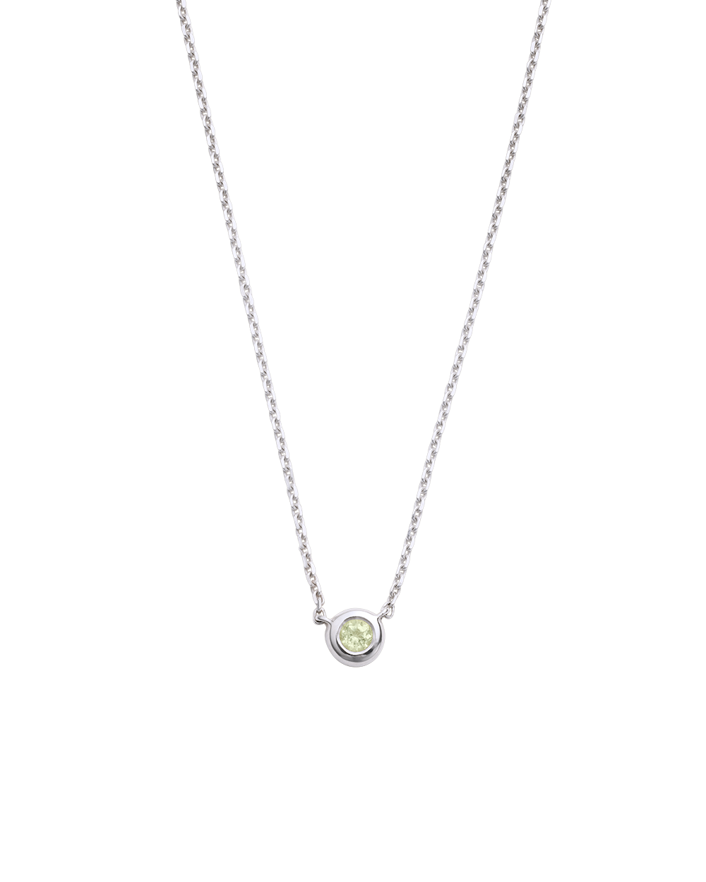 PETITE BIRTHSTONE NECKLACE (STERLING SILVER) AUGUST