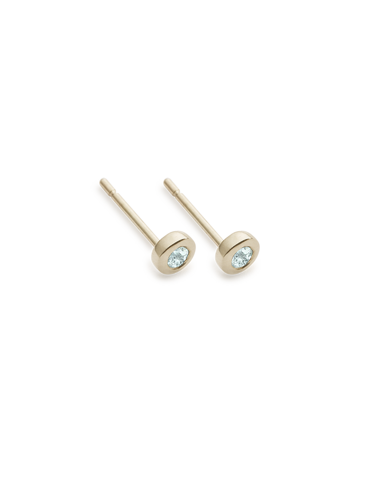 PETITE BIRTHSTONE STUDS (9K GOLD)