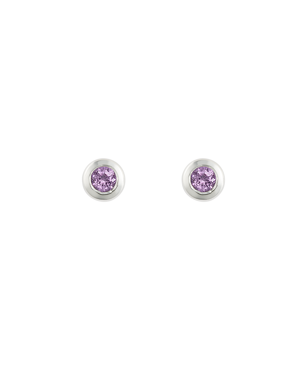 PETITE BIRTHSTONE STUDS (STERLING SILVER) FEBRUARY