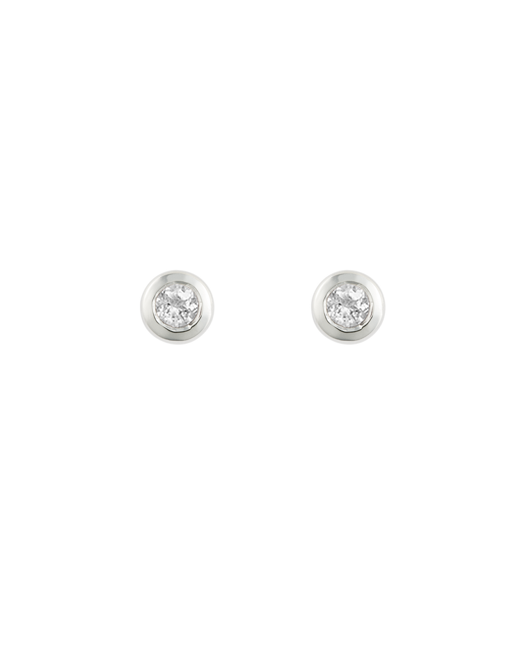 PETITE BIRTHSTONE STUDS (STERLING SILVER) APRIL