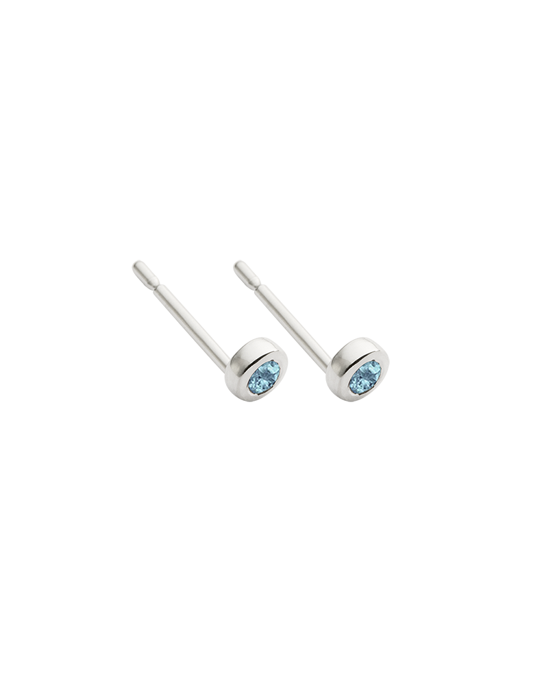PETITE BIRTHSTONE STUDS (STERLING SILVER) IMAGE 4