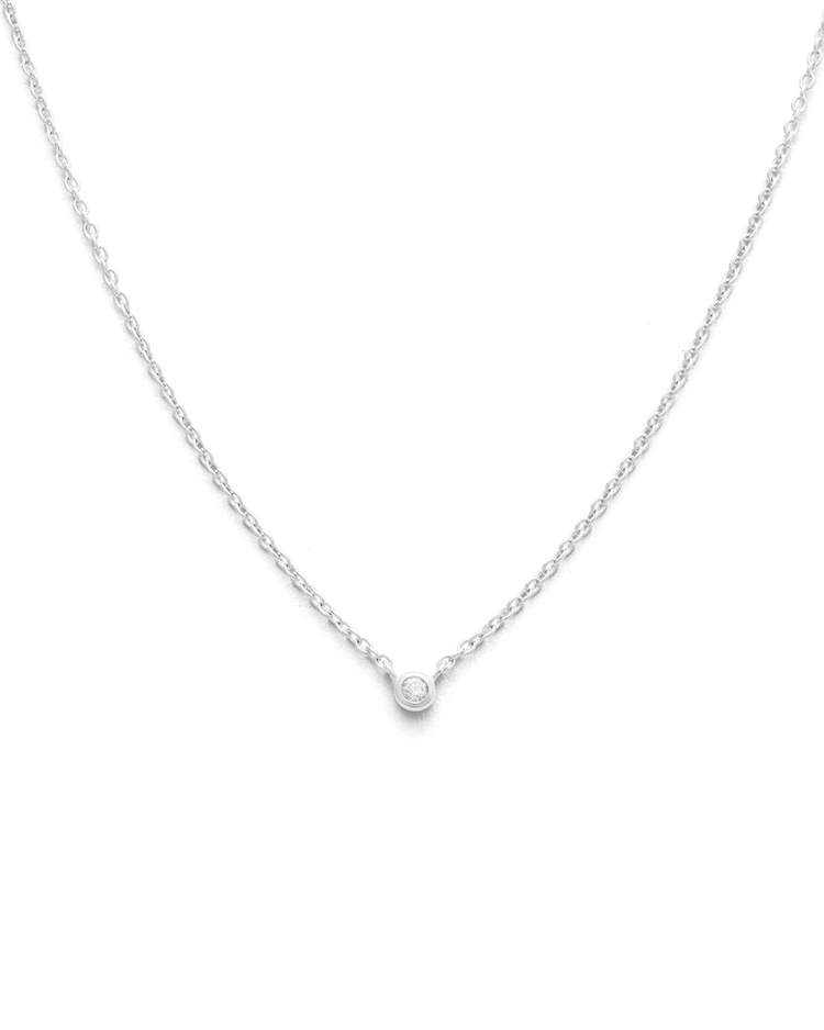 PETITE DIAMOND NECKLACE (STERLING SILVER) IMAGE 1