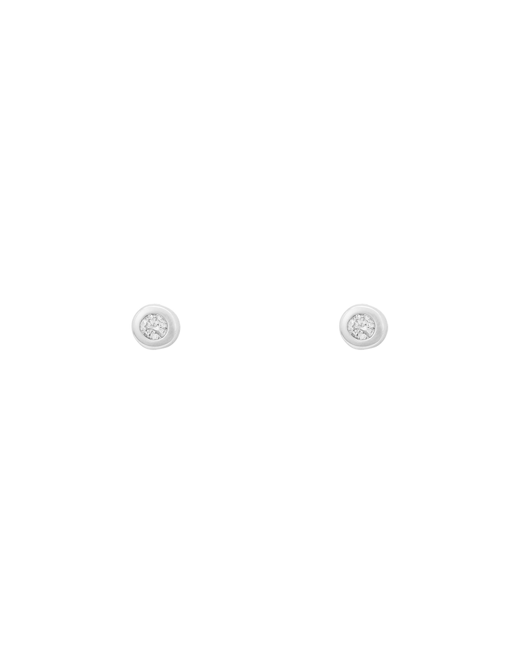 PETITE DIAMOND STUDS (STERLING SILVER) IMAGE 1