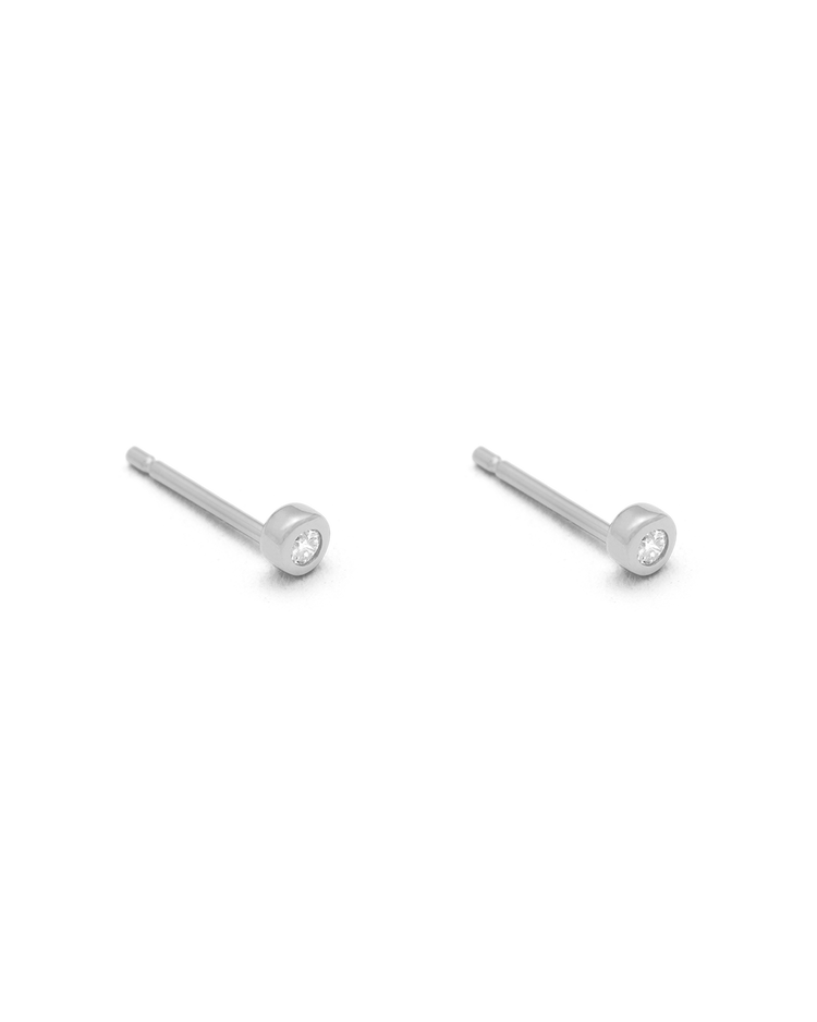 PETITE DIAMOND STUDS (STERLING SILVER)