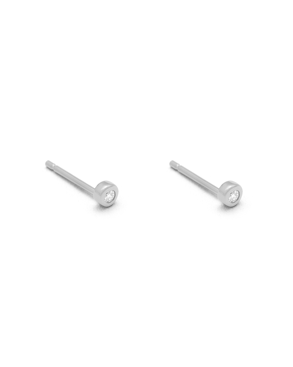 PETITE DIAMOND STUDS (STERLING SILVER) IMAGE 4