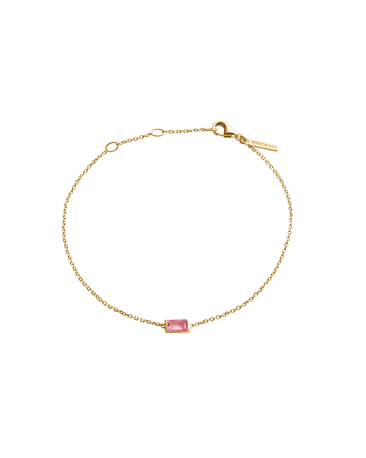 BAGUETTE BIRTHSTONE BRACELET (18K GOLD VERMEIL) OCTOBER