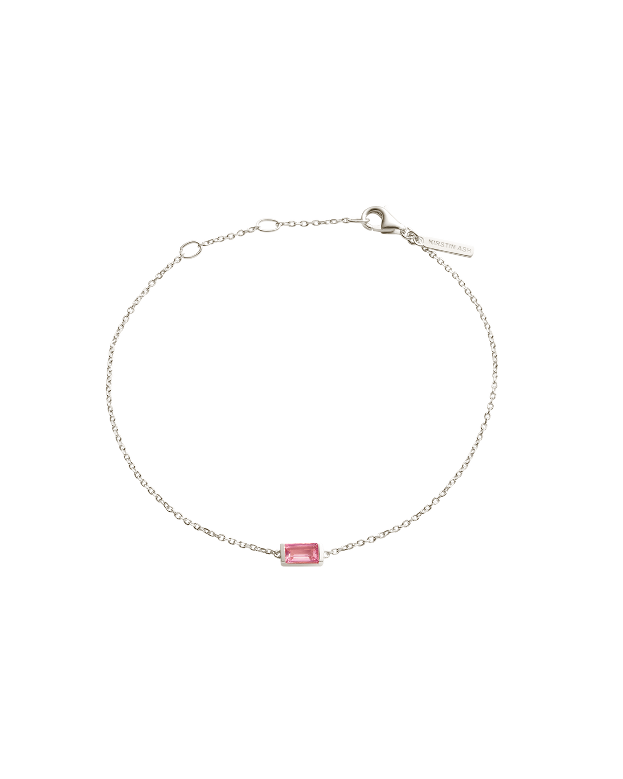 BAGUETTE BIRTHSTONE BRACELET (STERLING SILVER) OCTOBER
