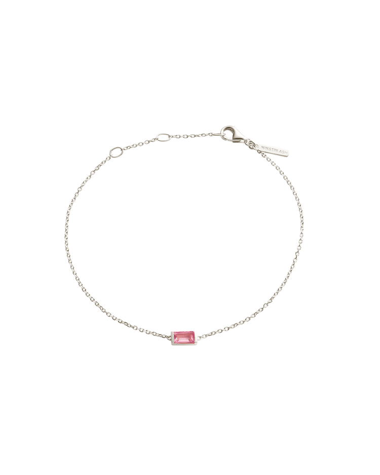 BAGUETTE BIRTHSTONE BRACELET (STERLING SILVER) OCTOBER