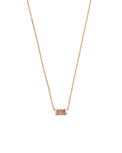BAGUETTE BIRTHSTONE NECKLACE (18K GOLD VERMEIL) OCTOBER