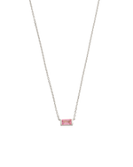 BAGUETTE BIRTHSTONE NECKLACE (STERLING SILVER) OCTOBER