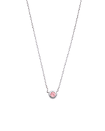 PETITE BIRTHSTONE NECKLACE (STERLING SILVER) OCTOBER