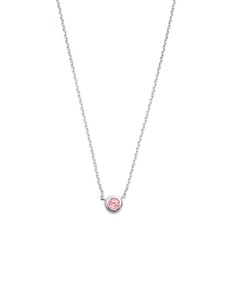 PETITE BIRTHSTONE NECKLACE (STERLING SILVER) OCTOBER
