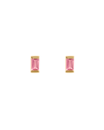 BAGUETTE BIRTHSTONE STUDS (18K GOLD PLATED) OCTOBER