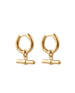 RHYTHM T-BAR HOOPS (18K GOLD PLATED) IMAGE 1