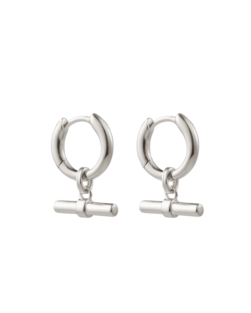 RHYTHM T-BAR HOOPS (STERLING SILVER) IMAGE 1
