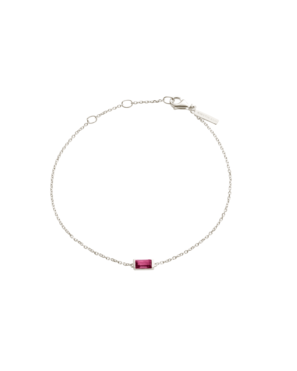 BAGUETTE BIRTHSTONE BRACELET (STERLING SILVER) JULY