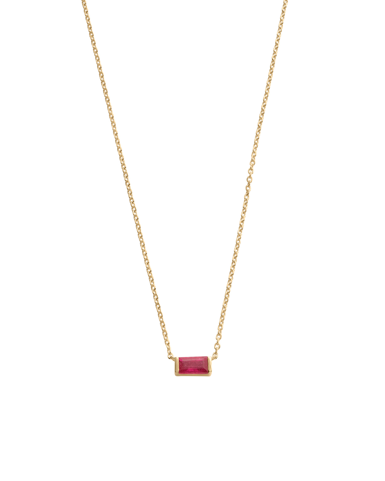BAGUETTE BIRTHSTONE NECKLACE (18K GOLD VERMEIL) JULY