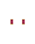 BAGUETTE BIRTHSTONE STUD RUBY | JULY