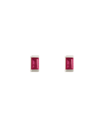 BAGUETTE BIRTHSTONE STUD RUBY | JULY