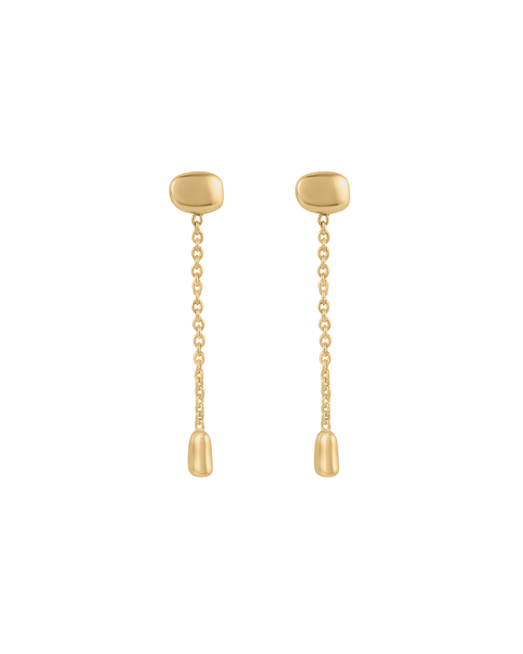 SACRED SUN CHAIN EARRINGS (18K GOLD PLATED)
