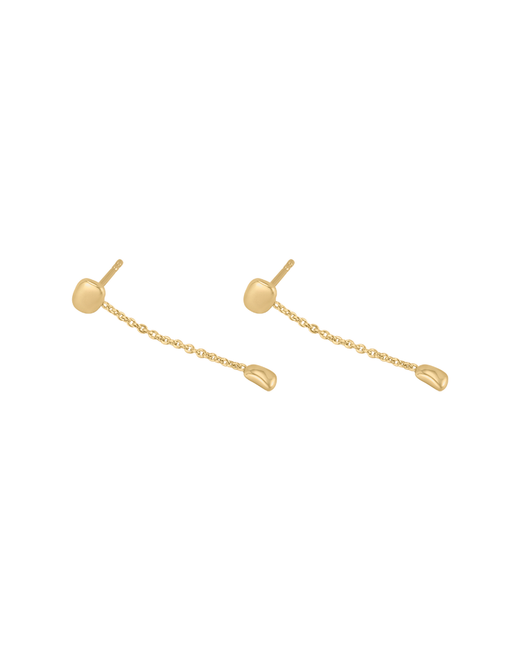 SACRED SUN CHAIN EARRINGS (18K GOLD PLATED)