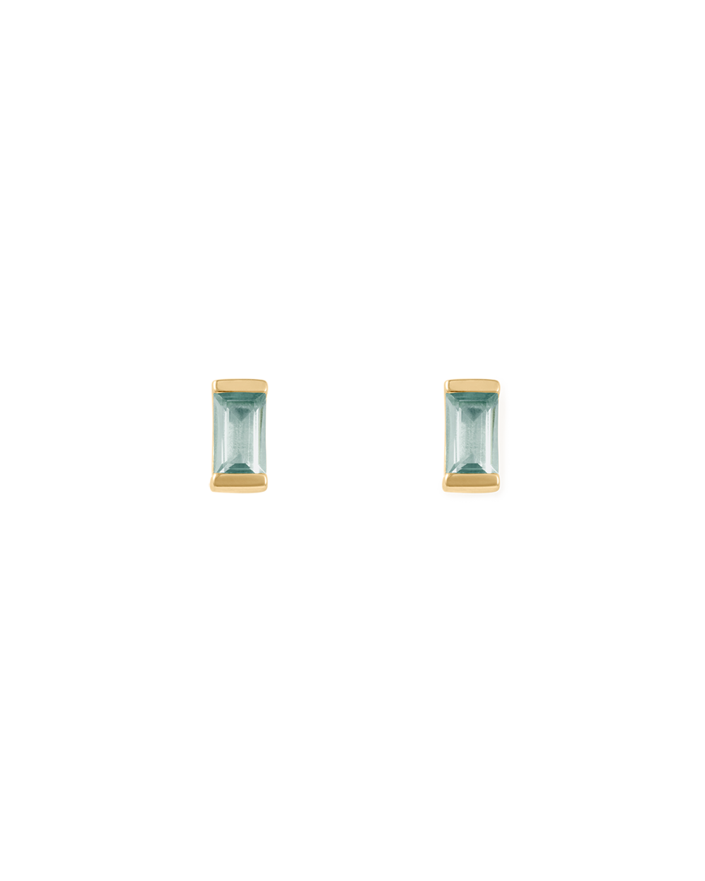 BAGUETTE BIRTHSTONE STUDS (18K GOLD PLATED)