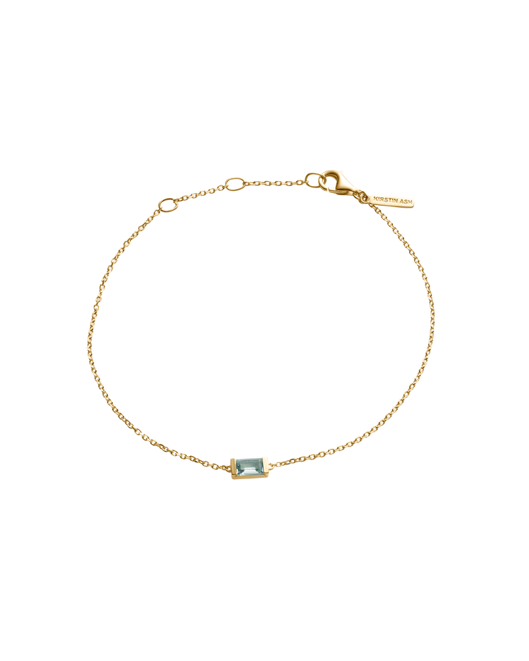 BAGUETTE BIRTHSTONE BRACELET (18K GOLD VERMEIL)