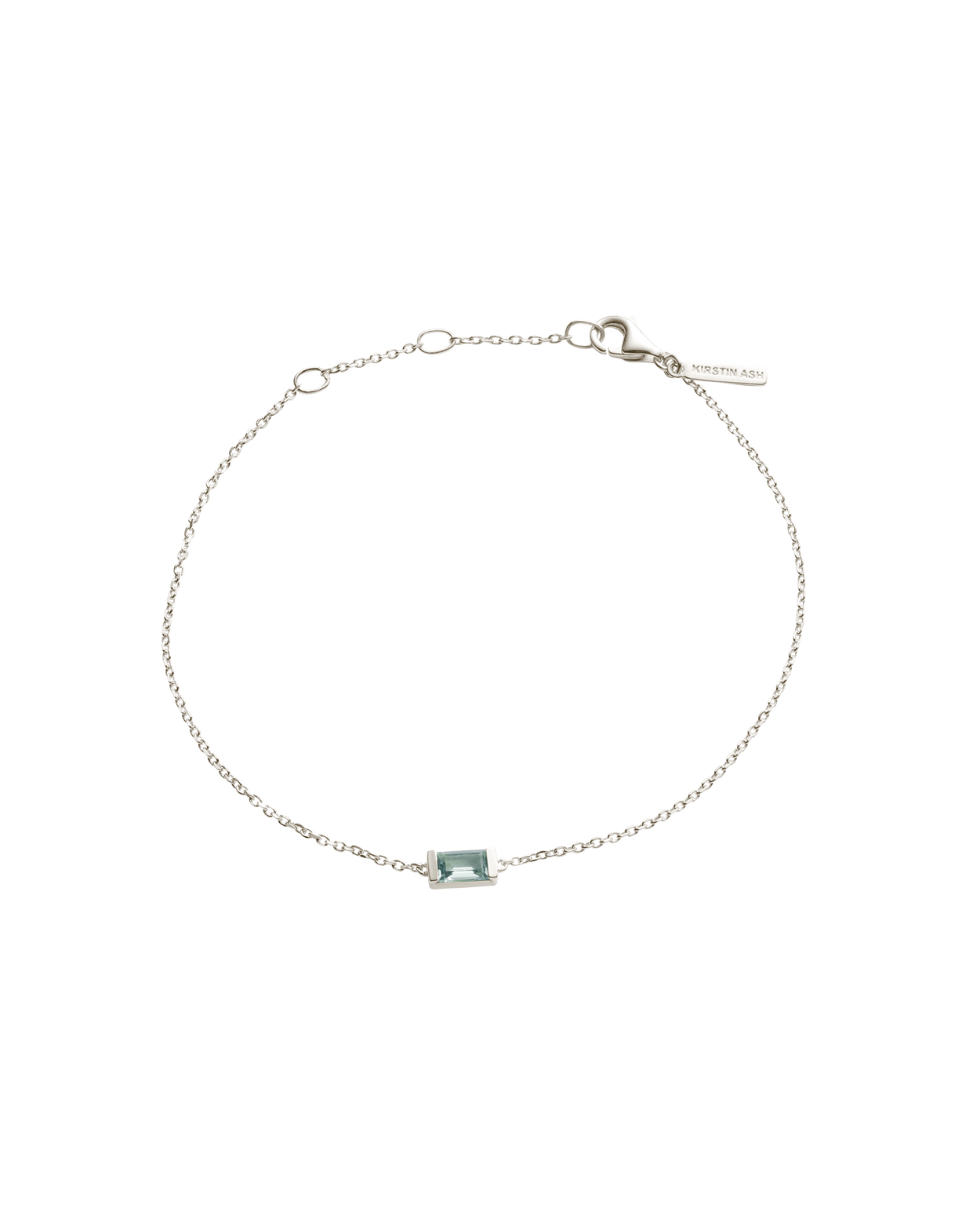BAGUETTE BIRTHSTONE BRACELET (STERLING SILVER) MARCH