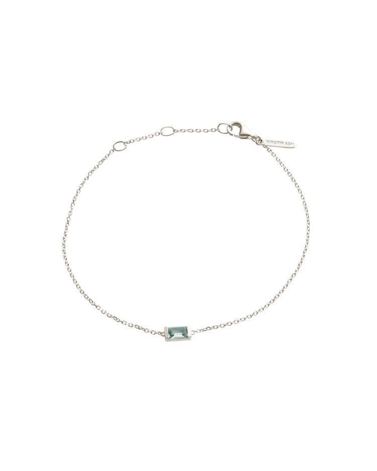 BAGUETTE BIRTHSTONE BRACELET (STERLING SILVER) MARCH