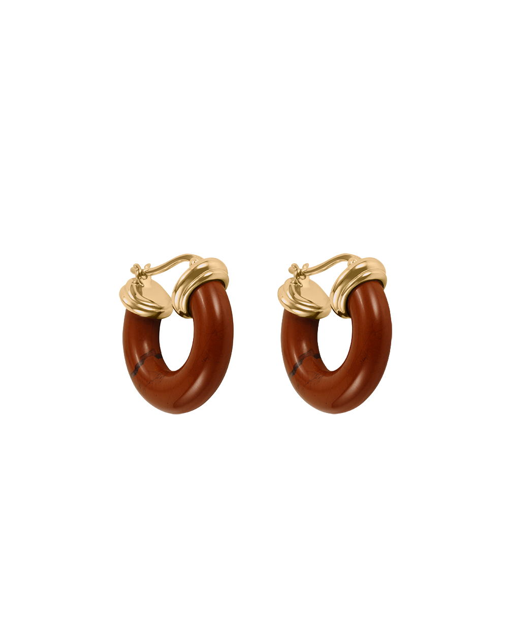 SOLAR JASPER HOOPS (18K GOLD PLATED)