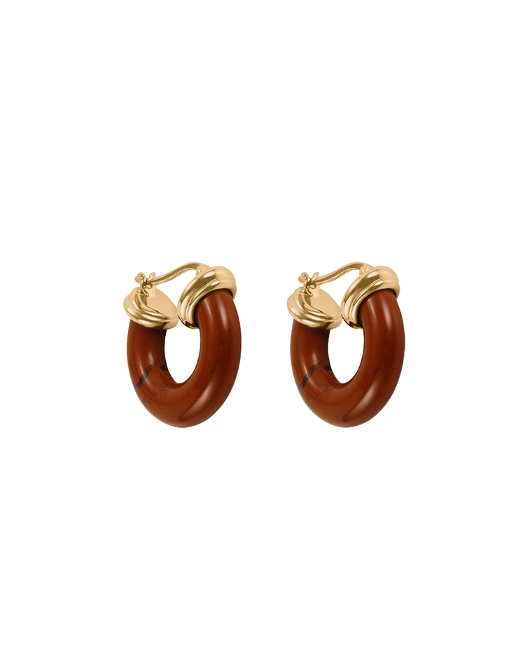 SOLAR JASPER HOOPS (18K GOLD PLATED)