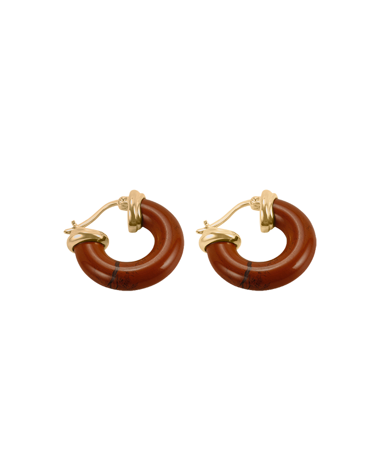 SOLAR JASPER HOOPS (18K GOLD PLATED)