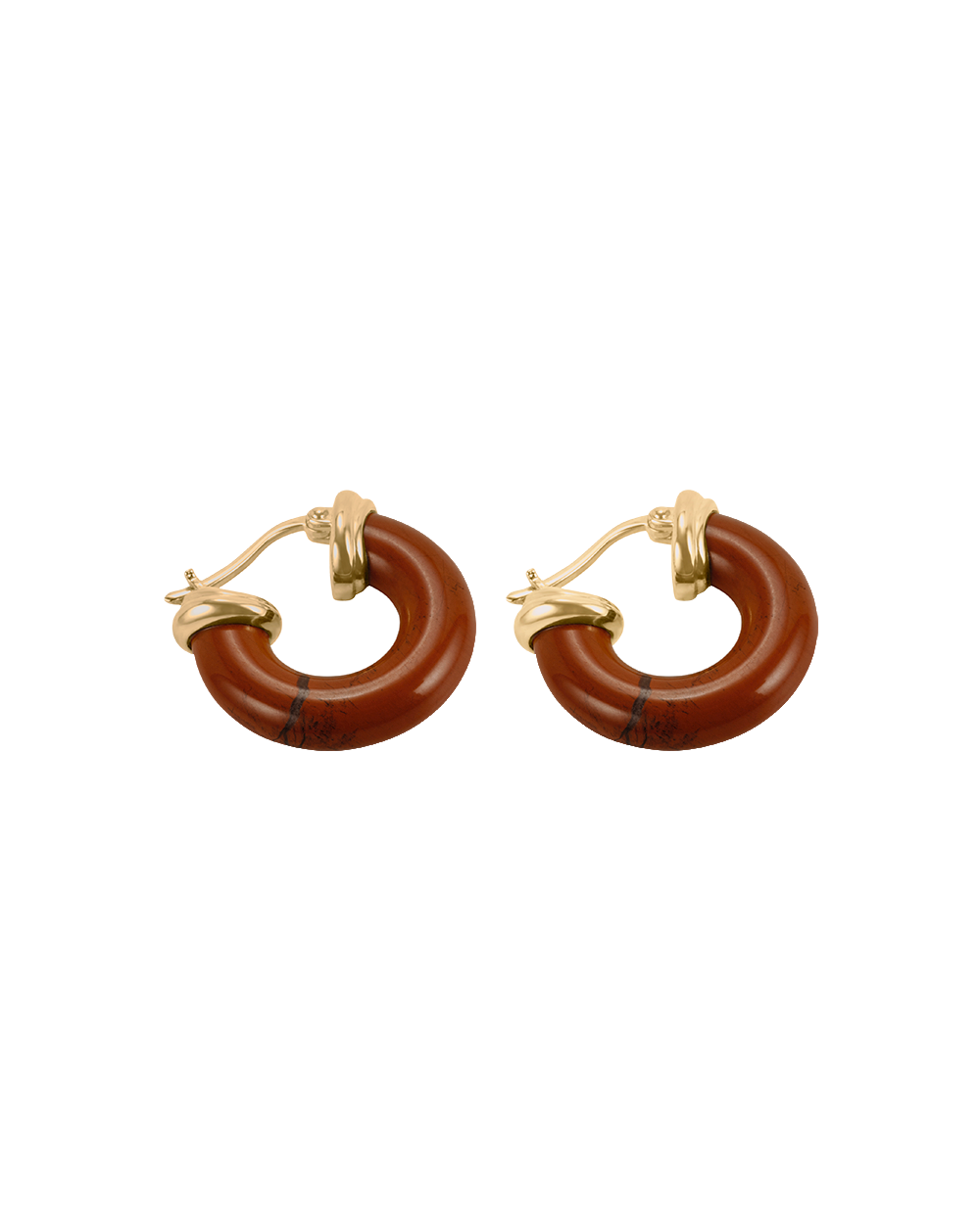 SOLAR JASPER HOOPS (18K GOLD PLATED)