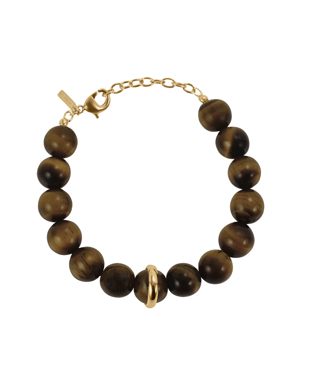SOLAR TIGERS EYE BRACELET (18K GOLD PLATED)