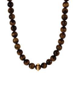SOLAR TIGERS EYE NECKLACE (18K GOLD PLATED)